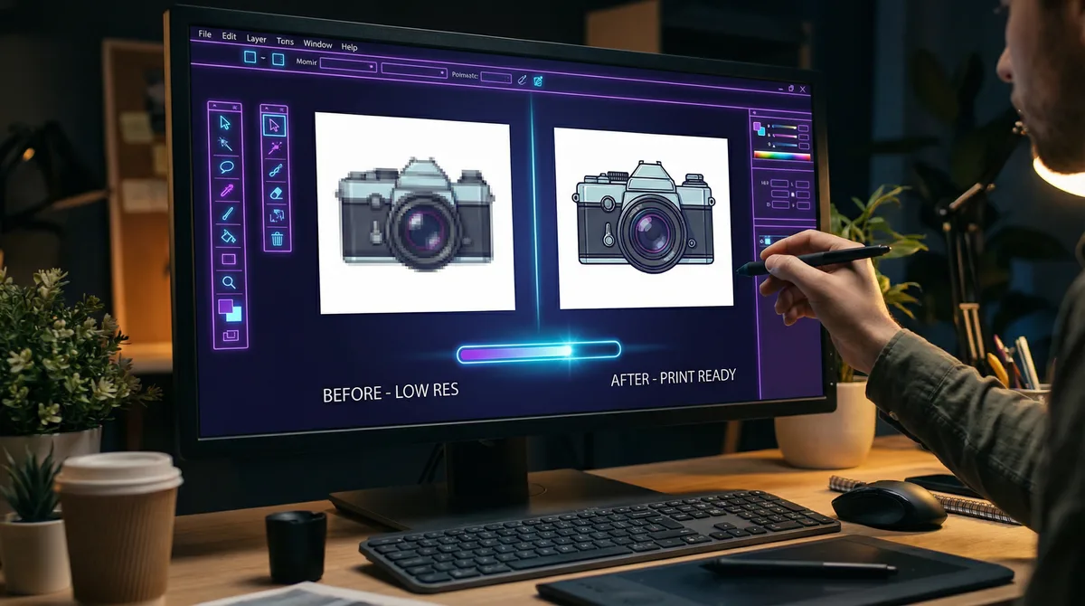 Artwork file being fixed before DTF transfer production