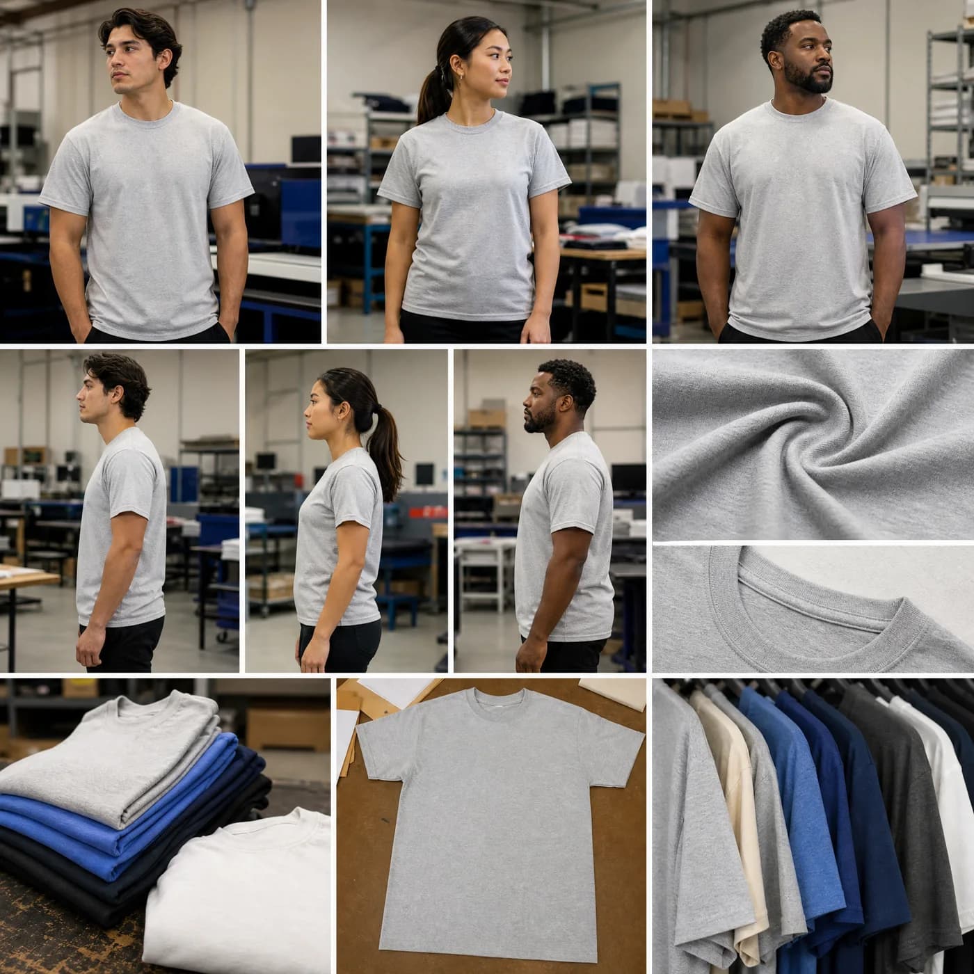 Gildan DryBlend G800 style fit comparison on different generic models