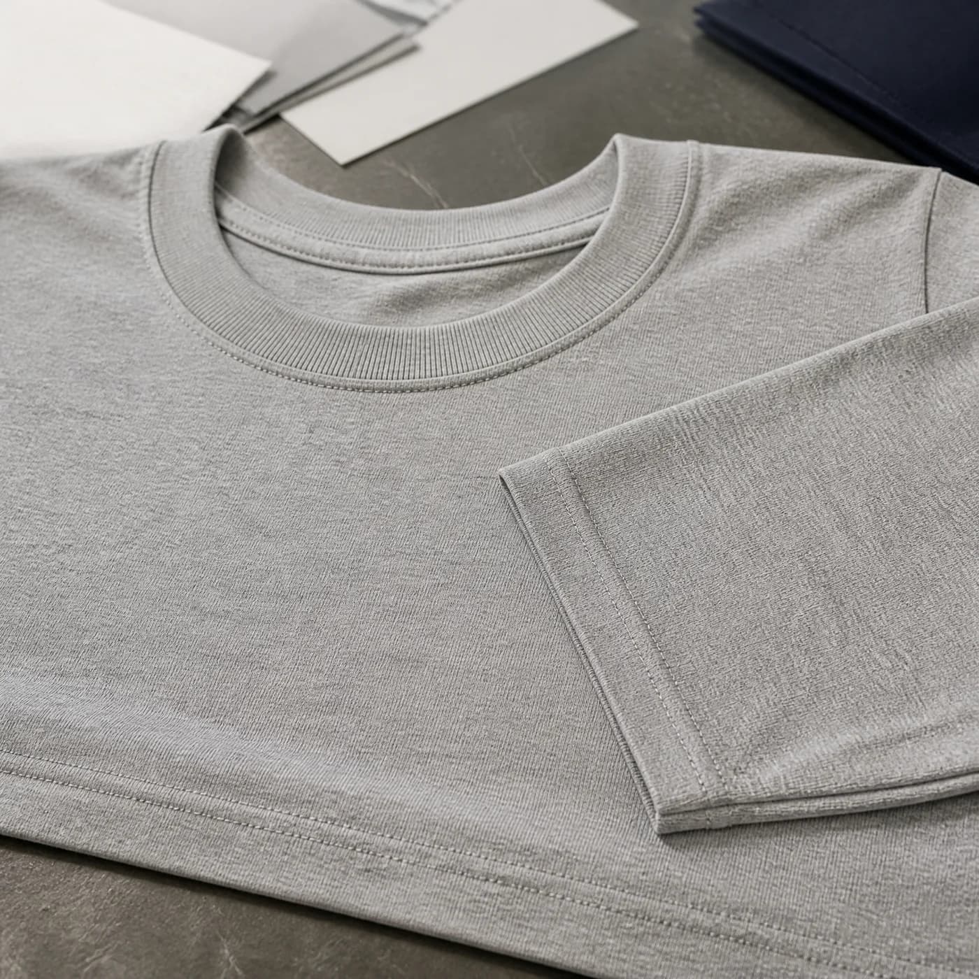 DryBlend collar, sleeve, and hem construction detail