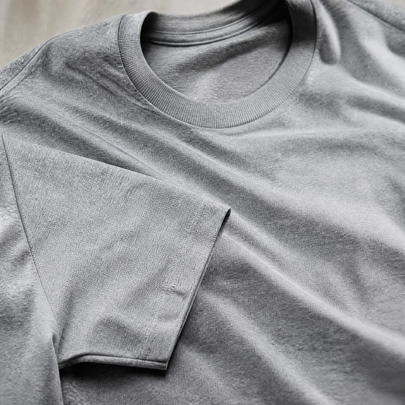 Close fabric texture view of a 50/50 DryBlend T-shirt